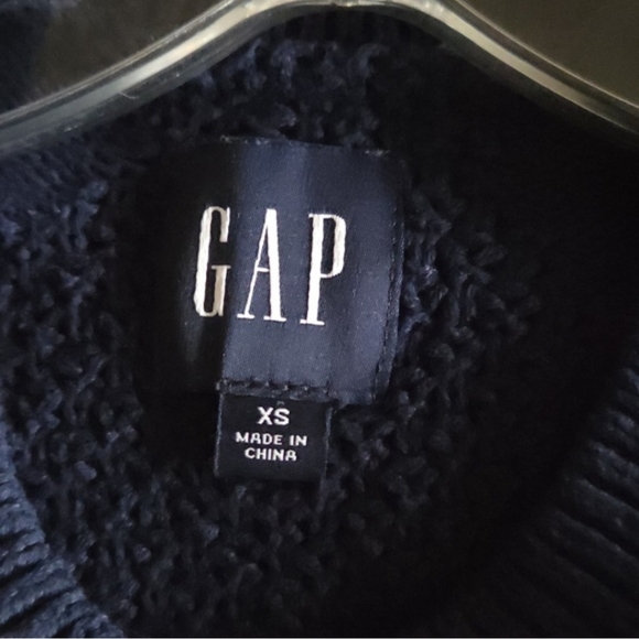 GAP Navy Blue Textured Crewneck Sweater - Picture 5 of 7